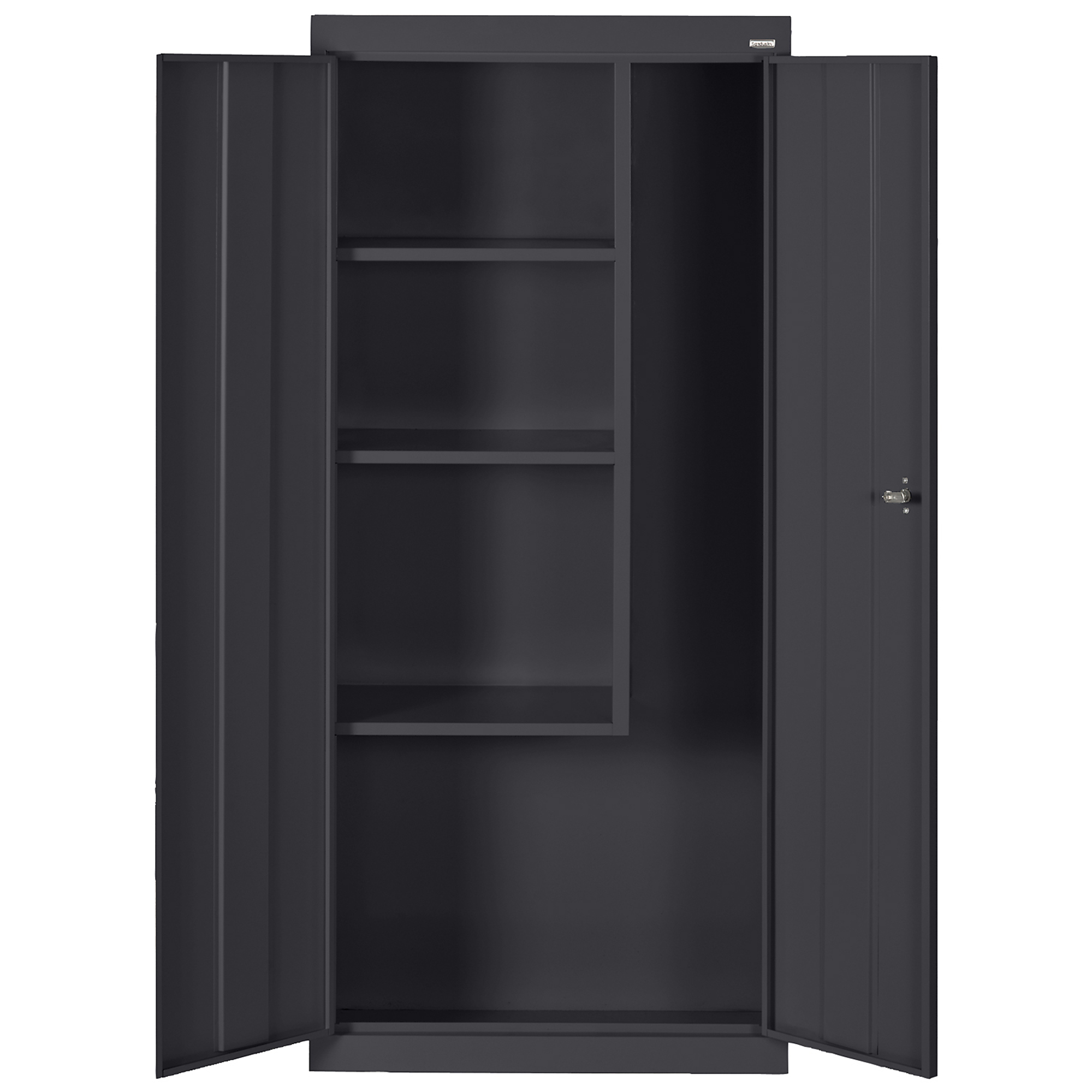 Sandusky Lee Supply Cabinet - 30in. x 18in. x 66in., Steel, 4 Shelves, Lockable, Black, Model# VFC1301866-09